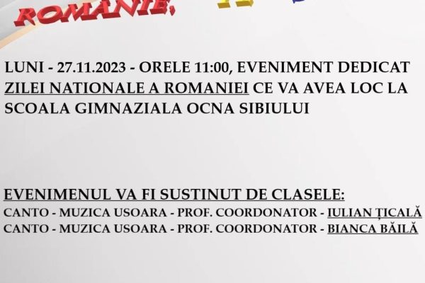 Ziua Națională a României, sărbătorită în avans de elevii din Ocna Sibiului
